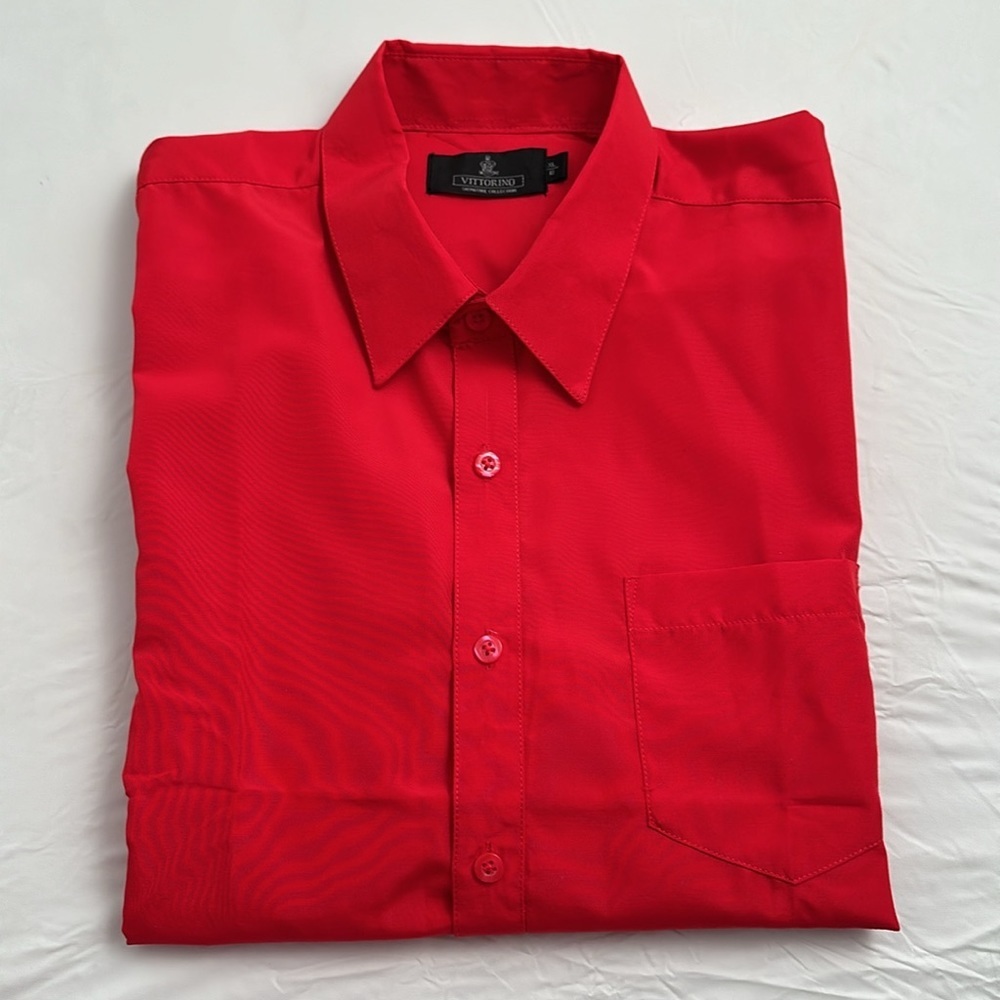 Vittorino bright red button down dress shirt